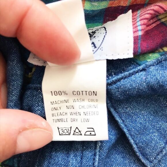 Vintage Pop soda chambray plaid detail romper 3T - Picture 5 of 8